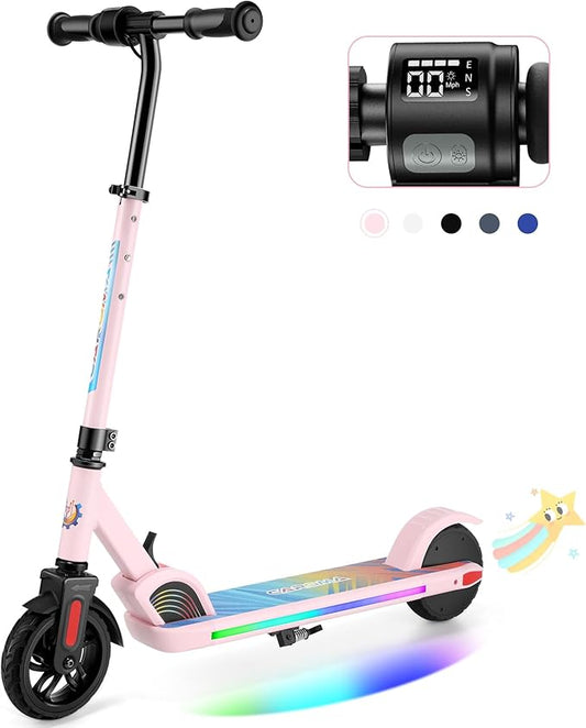 Caroma Electric Scooter for Kids Ages 6-14, 250W/180W/150W Motor & 15 Mph, 85 Mins Ride Time, Adjustable Height & Speed, LED Display, Kids Electric Scooter, Best Gifts for Boys & Girls