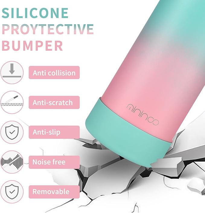 mininoo Kids Water Bottle for School, 16oz Stainless Steel Insulated Water Bottle Kids with Straw Lid for Girls, Boys (Sky/Pink)