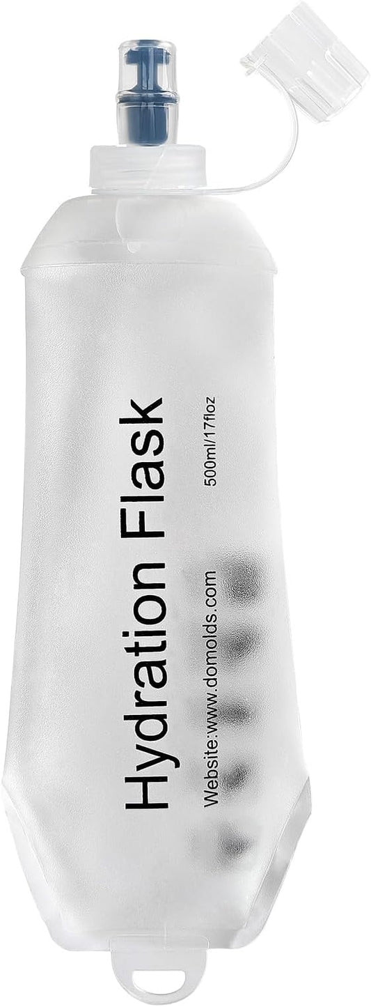 500ml Soft Flask Soft Water Bottle for Running, Hiking, Travelling, Cycling and Climbing - White