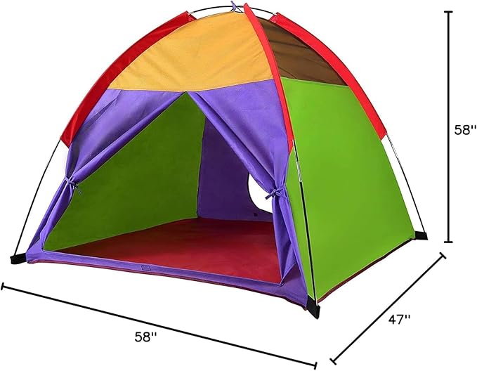 Alvantor Play Tents for Kids Pop Up Tent Toddler Tent Indoor/Outdoor for Children Boys Girls Pets Tent Portable Playhouse Camping Playground 58"x58"x47" Rainbow