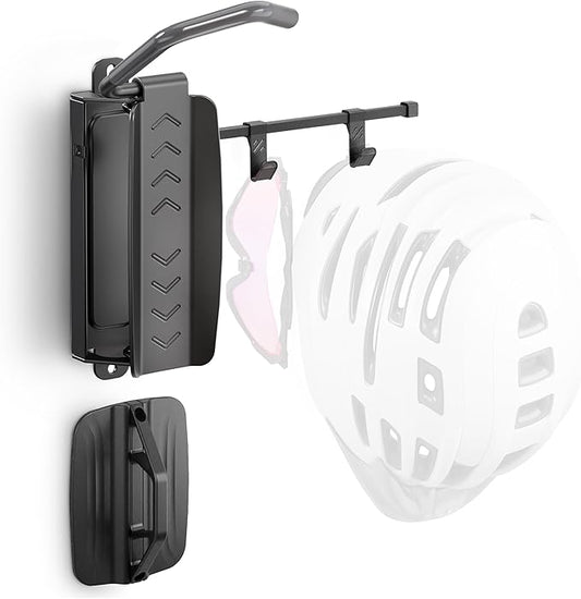 monTEK Swivel Bike Wall Mount, Bike Hangers for Garage, Bike Wall Mount with Two Extra Storage Hooks, Bike Hanger Wall Mount for Space Saving, Bike Rack Garage Holds Up to 77 lbs