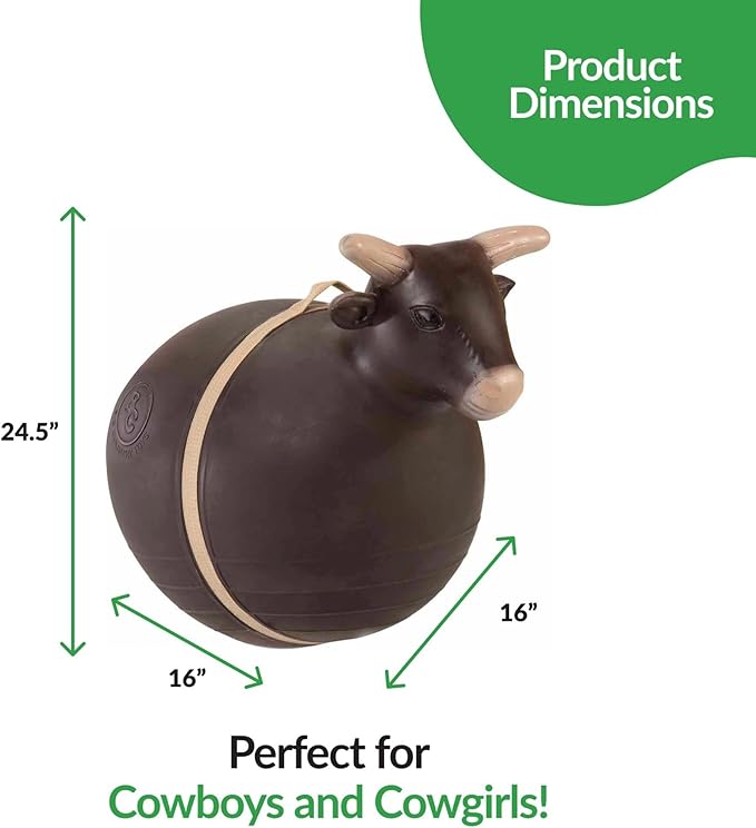 Big Country Toys Bouncy Bull Kids Toys - Rodeo Ride On Toys for Ages 3+ - Bouncy Animals for Toddlers - Inflatable Kids Hopper Toy with Hand Pump