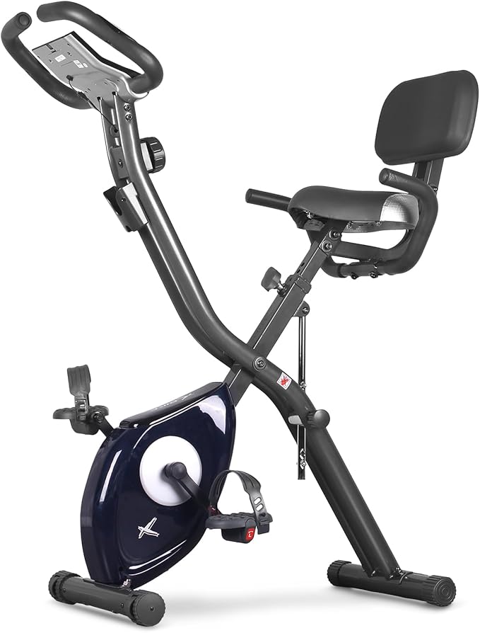 leikefitness LEIKE X Bike Ultra-Quiet Folding Exercise Bike, Magnetic Upright Bicycle with Heart Rate,LCD Monitor and easy to assemble