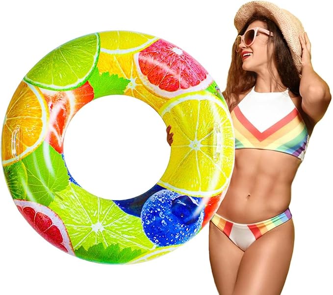 Pool Floats for Adults and Kids, Swim Ring Tube for Kids, Pool Floats with 2 Handles, Beach Floats Suitable for Adults and Kids