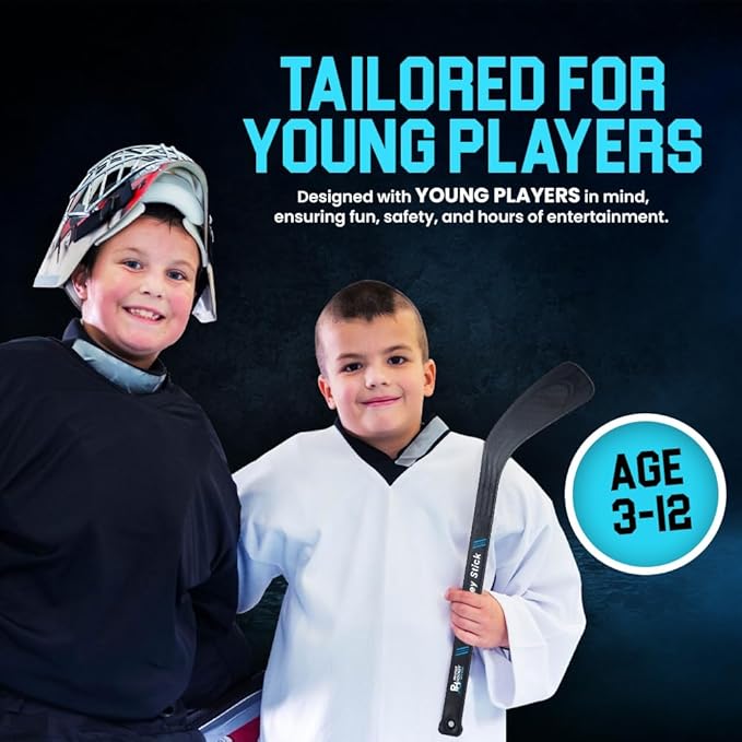 Premier Sports - Mini Hockey Set – Complete 4-Player Indoor Kit with (2) Mini Goals, (4) Mini Sticks, and (2) Mini Foam Balls