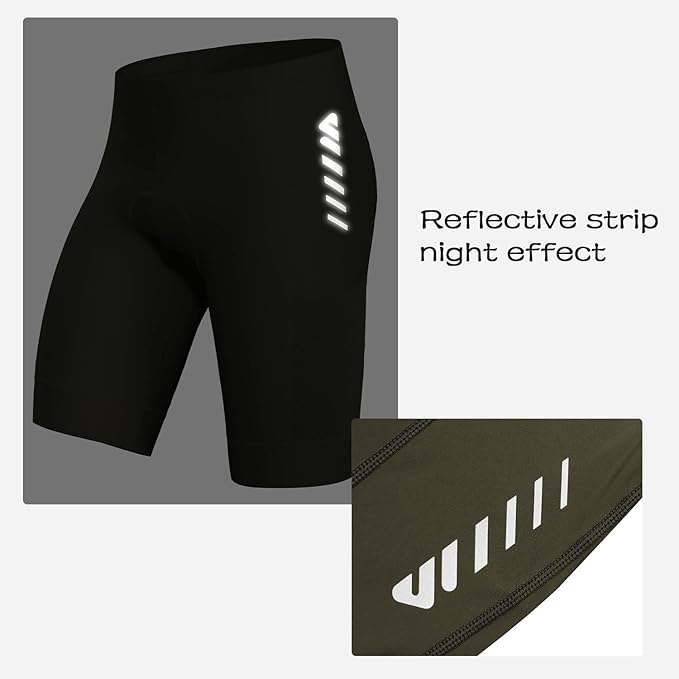 Wulibike Cycling Shorts Men Padded:Tights Highly Elastic Breathable Quick-Drying Road Bike Bicycle Shorts for Men Pockets