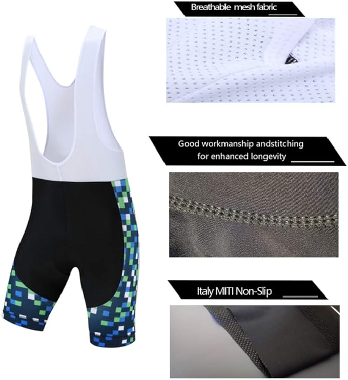 Coconut Ropamo CR Men's Cycling Jersey Set Road Bike Jersey Zipper Pocket Bib Shorts with 4D Padded Cycling Clothing Set