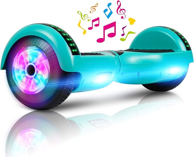 LIEAGLE Hoverboard, 6.5" Self Balancing Scooter Hover Board with Bluetooth Wheels LED Lights for Kids Adults