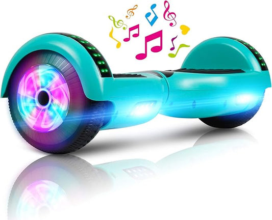 LIEAGLE Hoverboard, 6.5" Self Balancing Scooter Hover Board with Bluetooth Wheels LED Lights for Kids Adults
