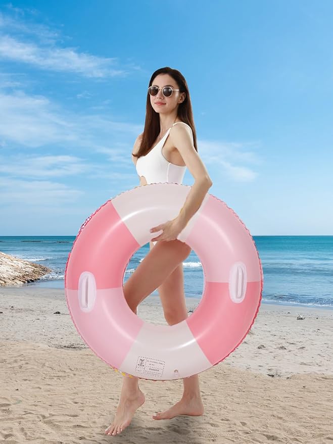 Swimming Pool Tubes-2PCS Inflatable Pool Floats for Adult Swim Ring Pool Floaties Inflatable Swimming Pool Raft Party Water Summer Beach Lounger Float Party Supplies