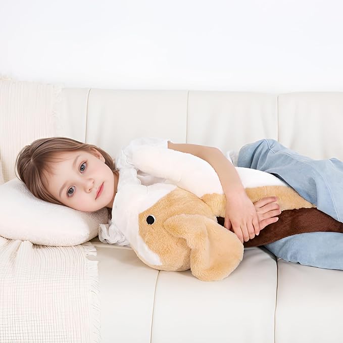 40'' Jumbo Beagle Plush Stuffed Animal, Large Beagle Long Body Pillow Plush Toy, Giant Soft Stuffed Puppy Dog Plushie Gift for Kids Boys Girls, Birthday, Halloween, Christmas