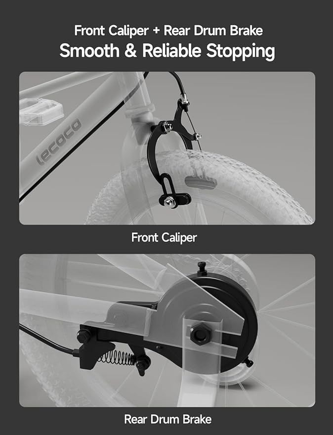 lecoco Kids Bike for Boys Girls, 14 16 18 Inch Children's Bicycle with Training Wheels Pedal Brakes Handbrake & Kickstand Training Bike for Kids and Toddler Multiple Color