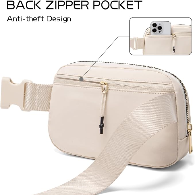 Gitus Belt Bag Fanny Pack Crossbody Bags with Initial Letter Patch Cute Stuff Birthday Gifts for Teenager Girls Trendy Preppy Stuff for Teen Girls(Beige-D)