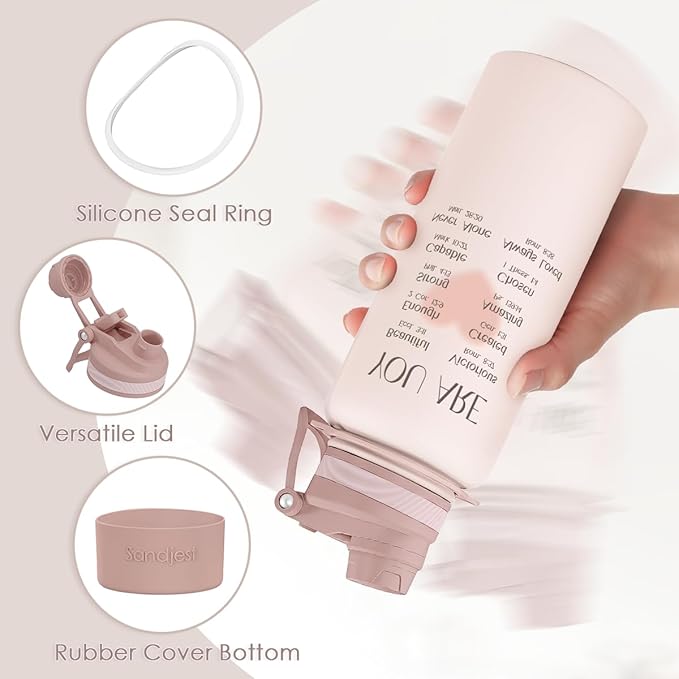 Christian Stainless Steel Water Bottle with Strap 32oz, Insulated Bottles with Straw and Spout Lid for Gym Sports Travel Outdoor, Gifts for Women Girls Birthday Christmas