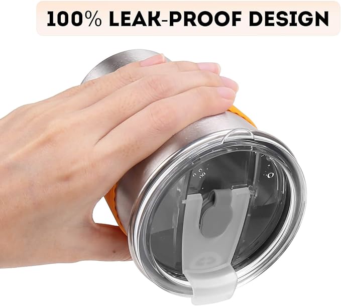 Yummy Sam Stainless Steel Cups with Straws and Lids,12oz Spill-proof Kids Tumblers Dishwasher Safe, Unbreakable Metal Toddler Cups with Heat-insulated Sleeves for Cold Drinks, 5 Pack