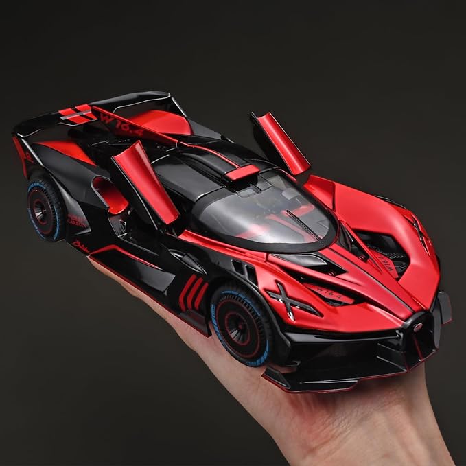 Toddler Car Toys 1/24 Diecast Cars Compatible for Bolide Model Car Collection,Spray Bolide Toy Car for Boys,Pull Back Cars with Light and Sound,Toy Cars for Boys Age 4-7（Red）