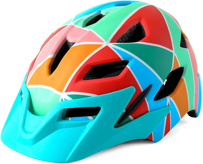 Kids Bike Helmet,Bavilk Kids Boys Girls Bike Helmets with LED Light Detachable Visor Children Youth Teen Multi-Sport for Skating Cycling Scooter Skateboard Adjustable & Lightweight 19.7"-22.4"