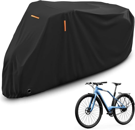 AKEfit Bike Cover, Waterproof Outdoor Bicycle Cover Rain UV Snow Proof with Anti-theft Lock Hole Outside Bike Storage Covers for Mountain Road Electric City Bike-L for 1 Bike
