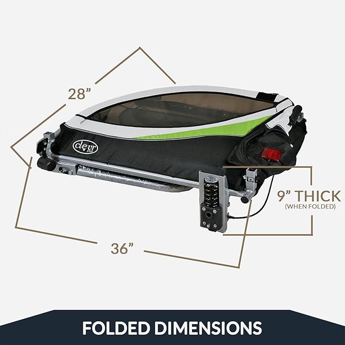 ClevrPlus Deluxe 3-in-1 Double 2 Seat Bicycle Bike Trailer Jogger Stroller for Kids Children | Foldable Collapsible w/Pivot Front Wheel