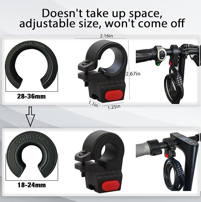 E Scooter Lock, Bike Combination Cable Locks Compatible with Xiaomi M365/Max/GXL/Ninebot/Segway/Motor/Bicycle Lock 4 ft Long/0.472In Scooter Anti-Theft Ideal 4 Digit/12 Steel Cable