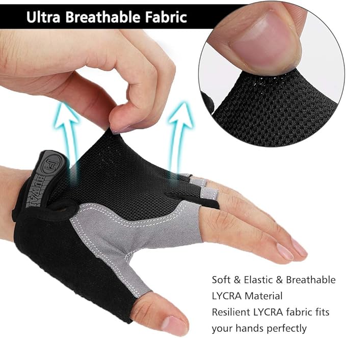 Accmor Cycling Gloves for Men Women, Bike Gloves Half Finger Road Bike MTB Gloves, Anti-Slip Shock-Absorbing Glove for Fitness Cycling Outdoor Sports