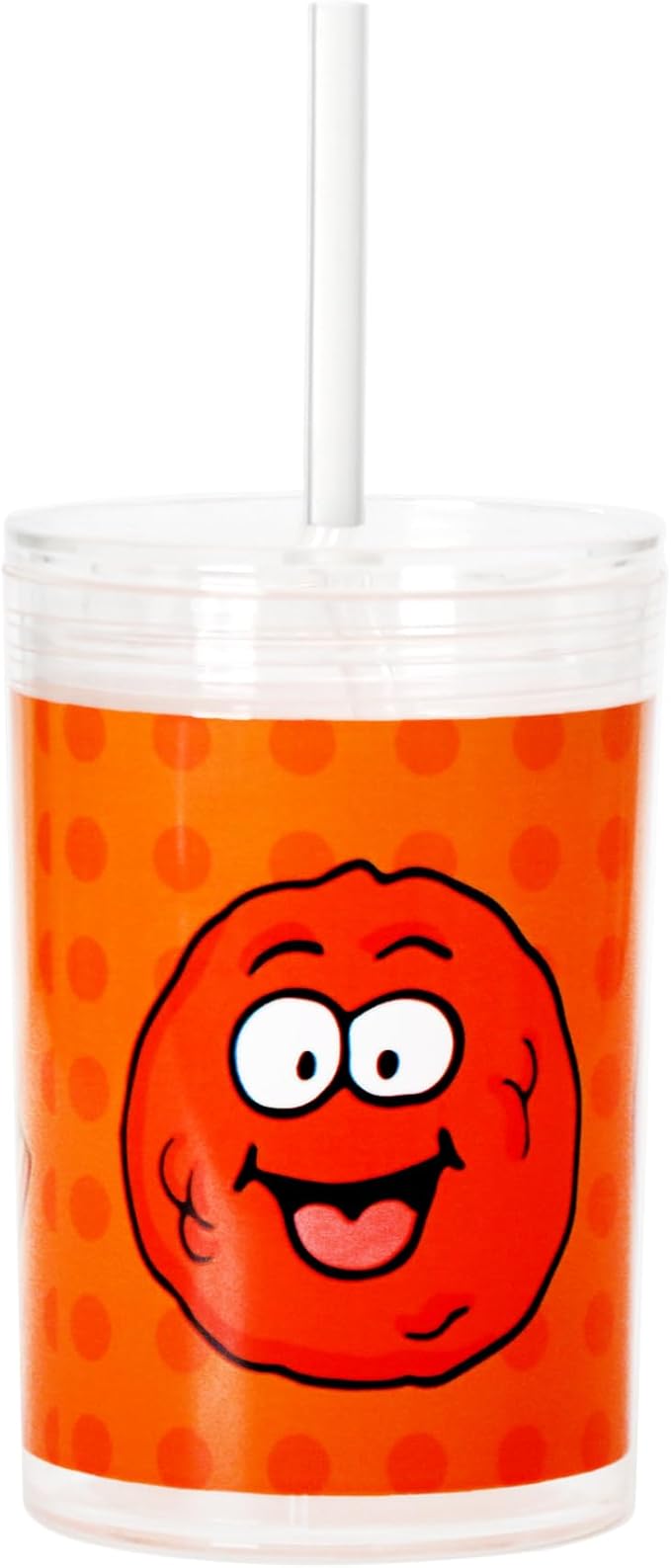 Youngever Kids Tritan Cup with Straws, Reusable 14 Ounce Toddler Cup with Lid and Straw, Unbreakable Kids Tritan Tumbler with Straw (Orange)