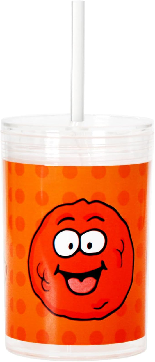 Youngever Kids Tritan Cup with Straws, Reusable 14 Ounce Toddler Cup with Lid and Straw, Unbreakable Kids Tritan Tumbler with Straw (Orange)