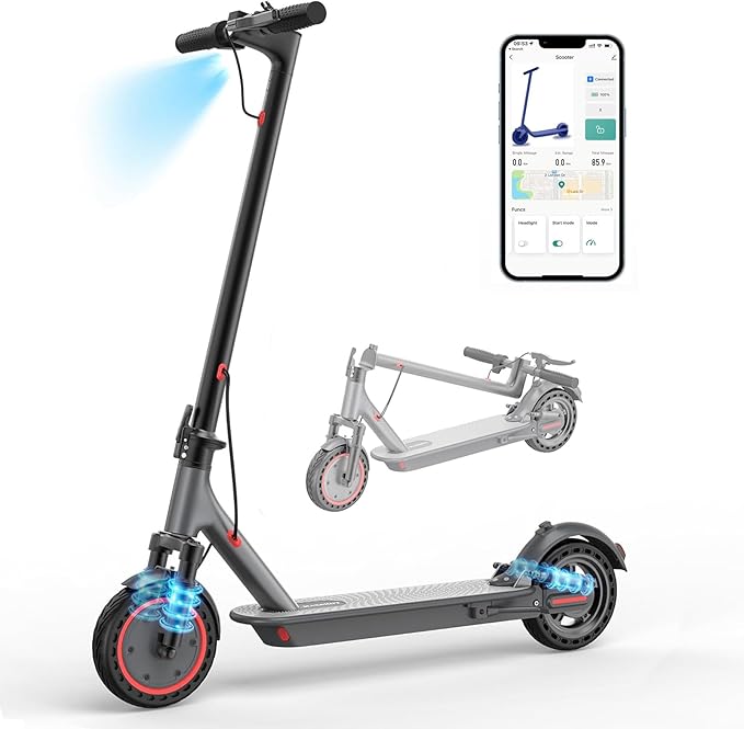Electric Scooter, 8.5" /10" /14" Tire, 16/19/22 Mph Top Speed, 12/22/27/28/49 Miles Long Range, Folding Escooter for Adults and Teens with Dual Braking,Dual Suspension, App