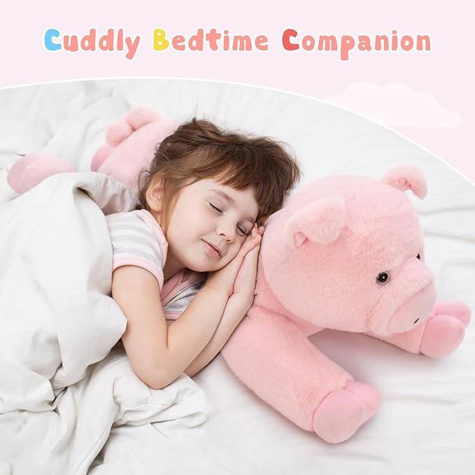 MaoGoLan Giant Pig Stuffed Animal Plush Toy, 31.5 Inches Oversize Soft Pig Plushie for Kids Girls Boys, Snuggle Cute Stuffed Farm Animal Gift for Christmas Birthday