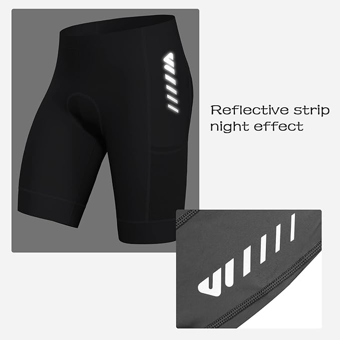 Wulibike Cycling Shorts Men Padded:Tights Highly Elastic Breathable Quick-Drying Road Bike Bicycle Shorts for Men Pockets