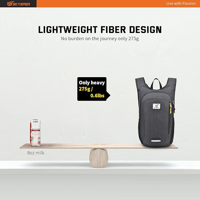 SKYSPER Small Daypack 10L Hiking Backpack Packable Lightweight Travel Day Pack for Women Men