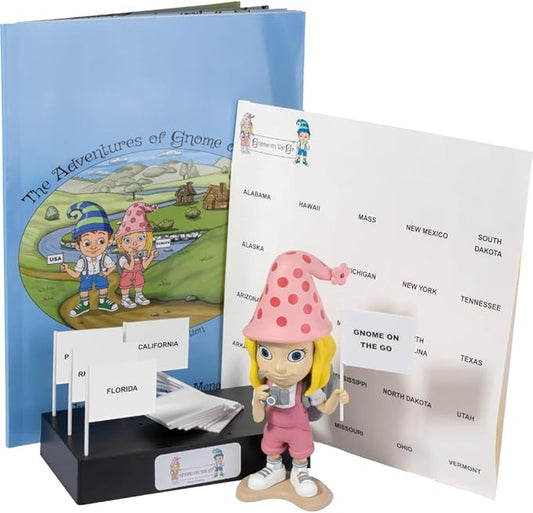 – KIDS Travel Pack - GRACIE + Children’s Book + Flags & Stickers (States / Countries) + Display Case