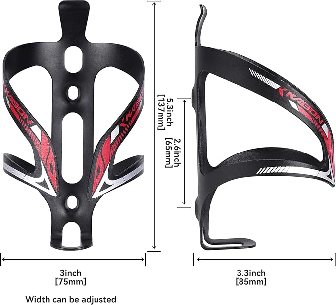 KABON Bike Water Bottle Holder, Lightweight Bicycle Alloy Aluminum Side Load Water Bottle Cage Brackets for Road Mountain Bike