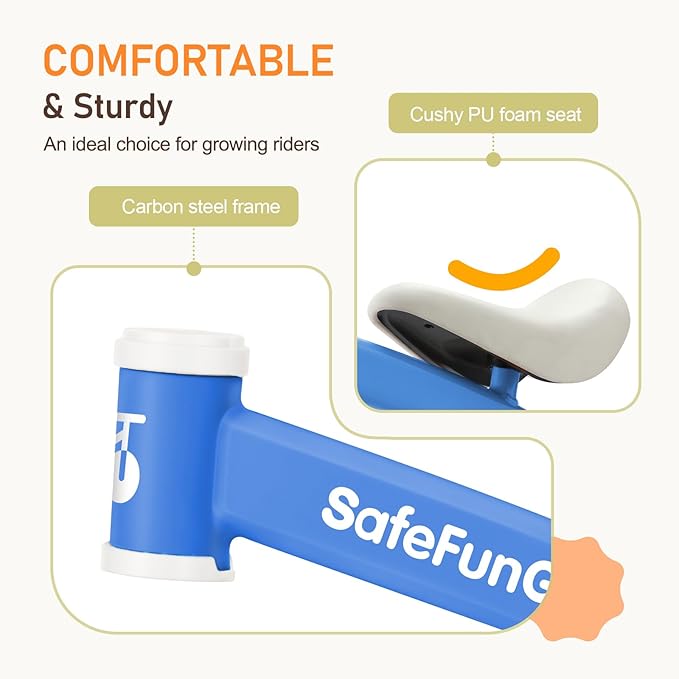 Colorful Lighting Baby Balance Bike Toys for 1 Year Old Boys Gifts, Balance Bike 1 Year Old No Pedal, 12-24 Months Toddler Ride on Toys with 4 Silent Wheels & Soft Seat, 1st Birthday Gifts, Blue