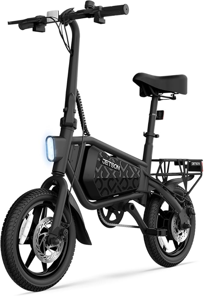 Jetson Bolt Folding Electric Ride-On Bike, Easy-Folding, Built-in Carrying Handle, Twist Throttle, Up to 15.5 MPH, Ages 13+