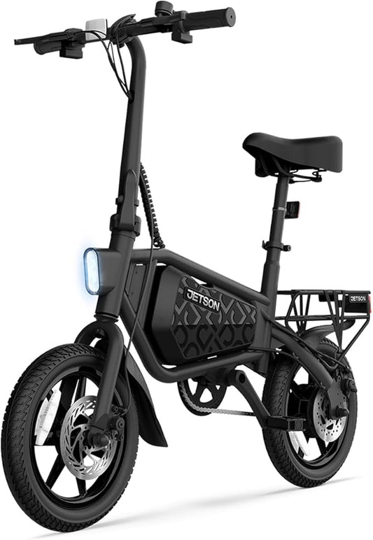 Jetson Bolt Folding Electric Ride-On Bike, Easy-Folding, Built-in Carrying Handle, Twist Throttle, Up to 15.5 MPH, Ages 13+