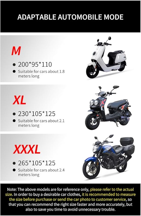 Motorcycle Cover Waterproof Outdoor, 420D Heavy Duty, XL90.5in, All Season Protection, Windproof Clasps, Storage Bag, Night Reflective Design, Fits Motorcycles, 1-2 Bikes Ebikes