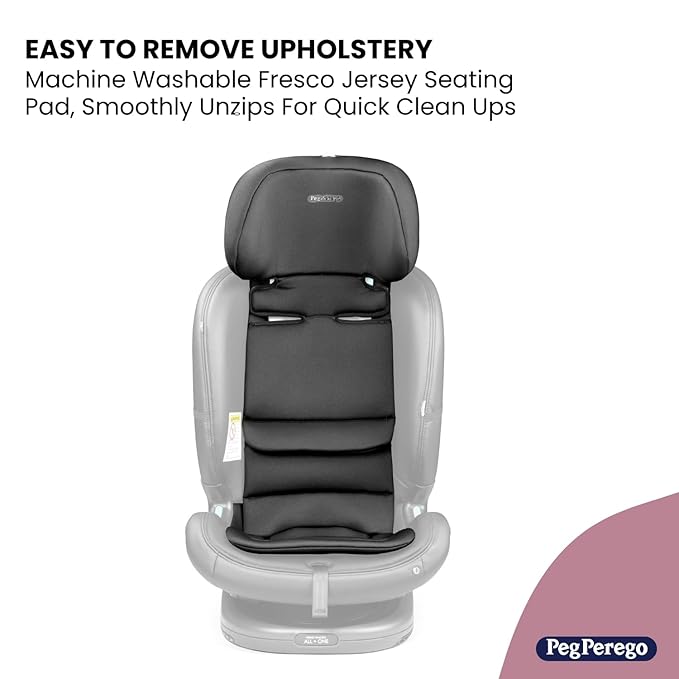 Peg Perego Primo Viaggio All-in-One Convertible Car Seat – Newborn to 10+ Years – 5-120 lbs – Height Adjustable & Slim, 100% FR-Free, Made in Italy, Licorice (Black)