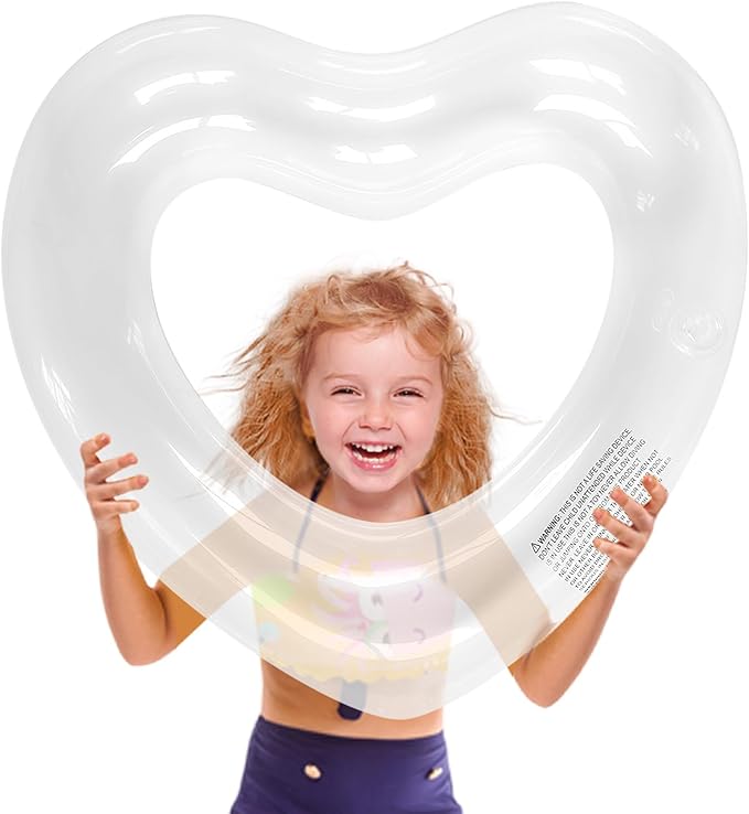 ZHUYNXIR Heart Swimming Pool Float Loungers Tube, Water Fun Beach Party Toys for Kids，Birthday Scene Layout Props.