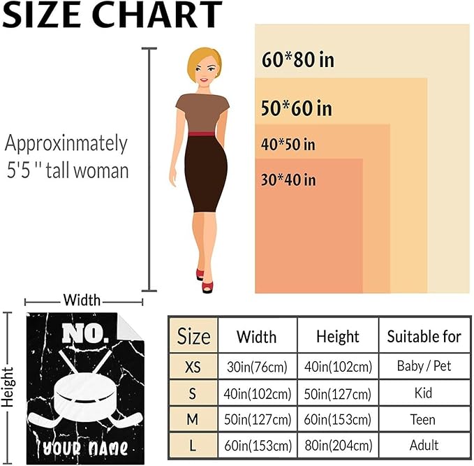 Hockey Gifts - Ice Hockey Blanket for Boys - Kids Throw Blankets for Girls - 30"x40" Soft Plush Throws for Children