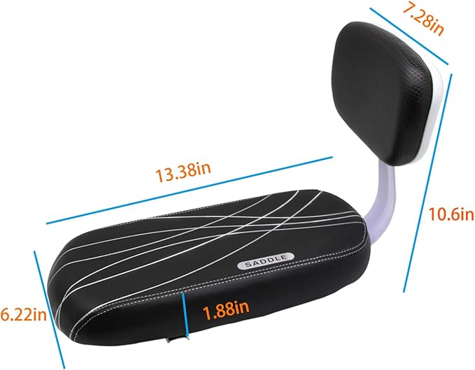 Kids Bike Seat, Bicycle Rear Seat for Kids Bicycle Seat with Backrest Cushion Armrest Handrail Set Kid Child Safety Carrier Bicycle Baby Seat