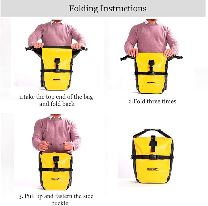 Rhinowalk Bike Bag Waterproof Bike Pannier Bag,(for Bicycle Cargo Rack Saddle Bag Shoulder Bag Laptop Pannier Rack Bicycle Bag Professional Cycling Accessories)