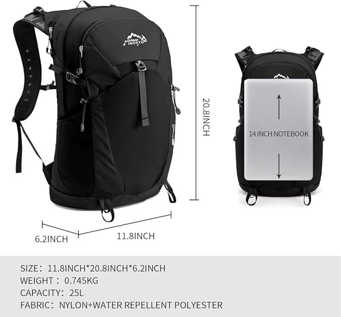 Hiking Hydration Backpack with 3l Water Bladder for Women and Men 25L Water Backpack for Hiking, Cycling, Climbing, Camping