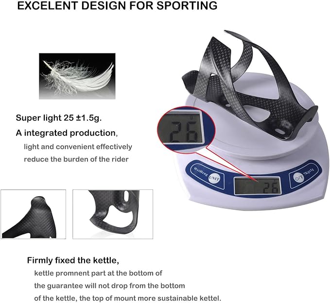 ThinkTop 2 Pack Ultra-Light Full Carbon Fiber Bicycle Bike Drink Water Bottle Cage Holder Brackets for Road Bike MTB Cycling