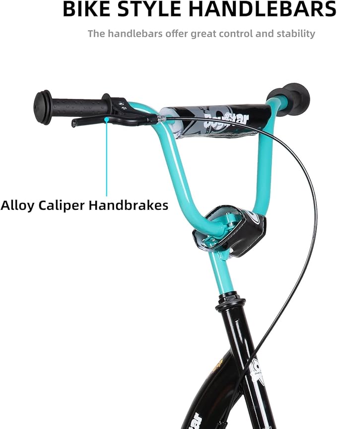 JOYSTAR Kick Scooter for Kids 5+ Teens & Youth, Lightweight Kids Scooter with Adjustable Handlebar, 2 Wheel Scooter for Boys & Girls, 12" Inflatable Wheels Rear Drum Brakes