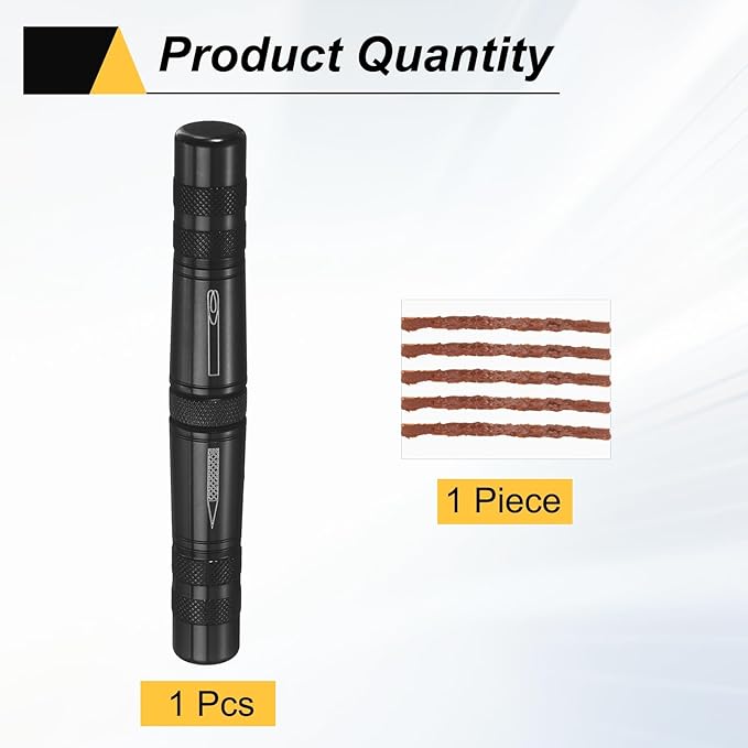 HARFINGTON Tubeless Bike Tire Repair Kit Bike Patch Tool Fix Puncture Flat with Plug Tool and Plugs for MTB Road Bicycle Tire, Black