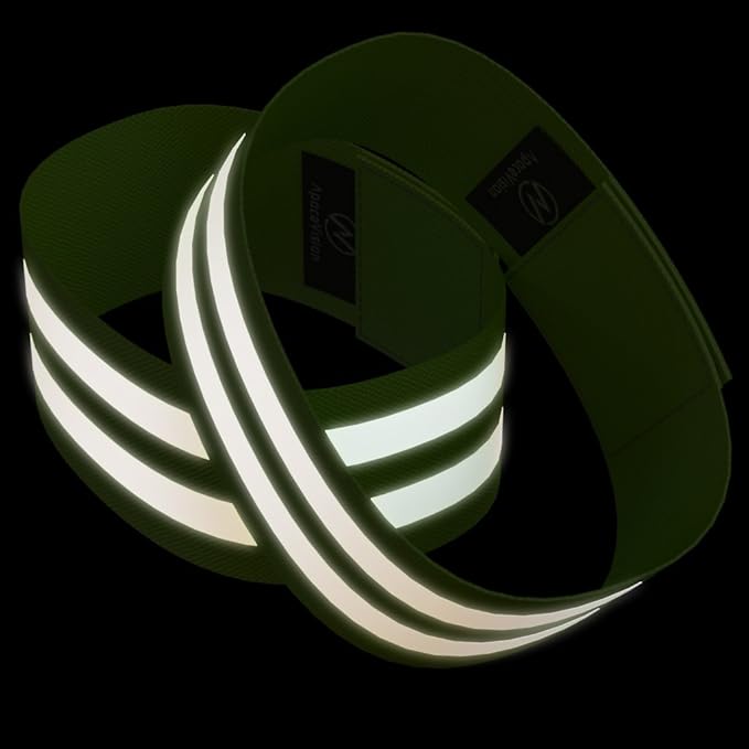 Reflective Ankle Bands (4 Bands/2 Pairs) | High Visibility and Safety for Jogging/Cycling/Walking etc | Works as Wristbands, Armband, Leg Straps | Accessories for Sports/Running Gear