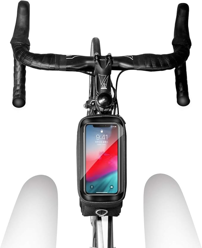 Waterproof Bike Phone Mount & Bag - Cycling Front Tube Pouch Pannier Stand For Smartphones Up To 6.7''