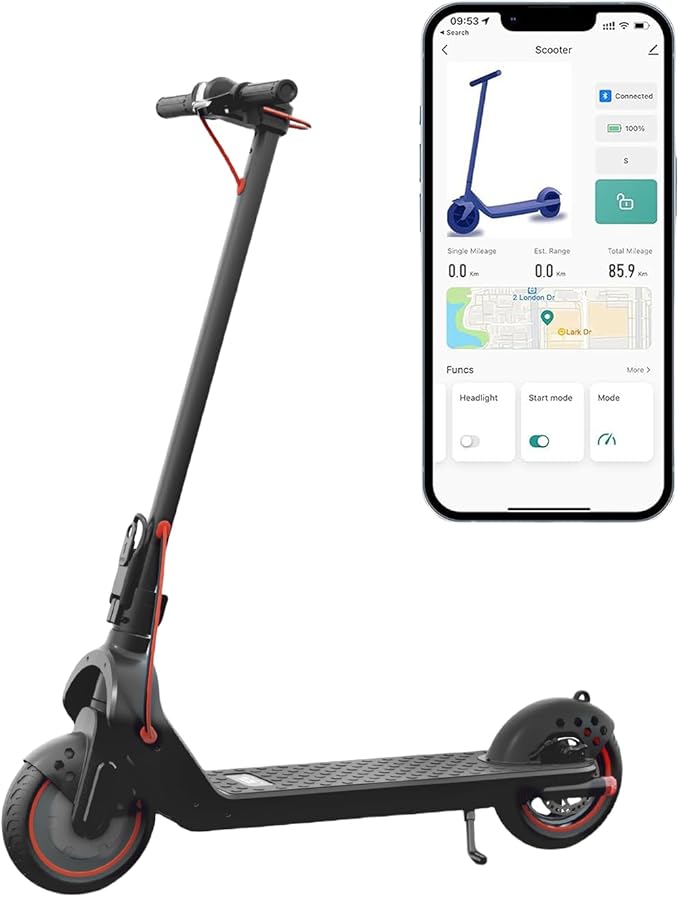 UrbanFish Electric Scooter, 350W/500W, 8.5" Tires, 21 Miles Range, 16/19 Mph, Folding E-Scooter with Dual Braking，APP Control