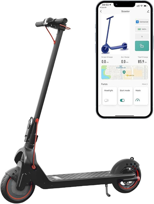 UrbanFish Electric Scooter, 350W/500W, 8.5" Tires, 21 Miles Range, 16/19 Mph, Folding E-Scooter with Dual Braking，APP Control